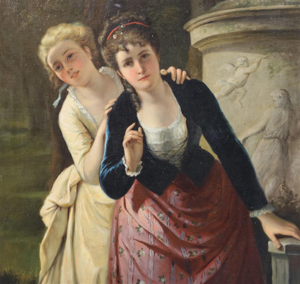 William Oliver (1823-1901) Young women in a garden 27.5x 22in.